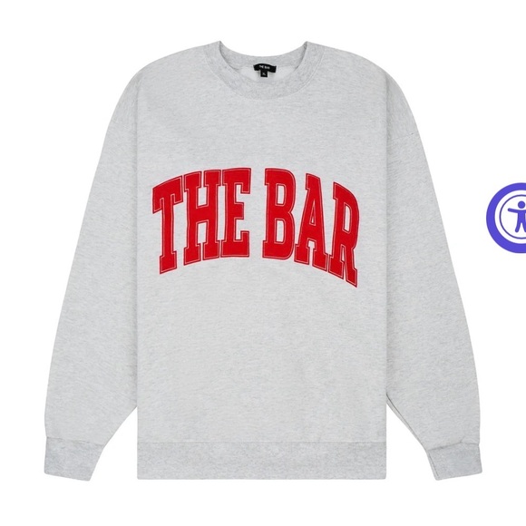 The Bar Tops - The Bar VARSITY SWEATSHIRT LT HEATHER GREY/BIG APPLE RED